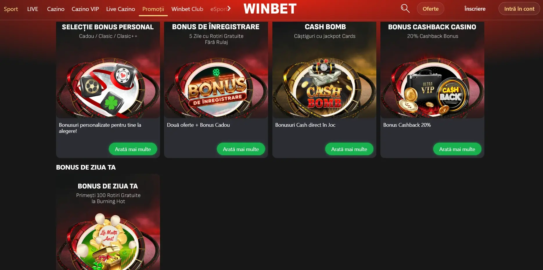 winbet promotii